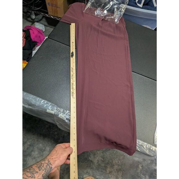Suzy D High-Waisted Elastic Waistband Andrey T Trouser Pants  Merlot Size Large - Picture 7 of 7